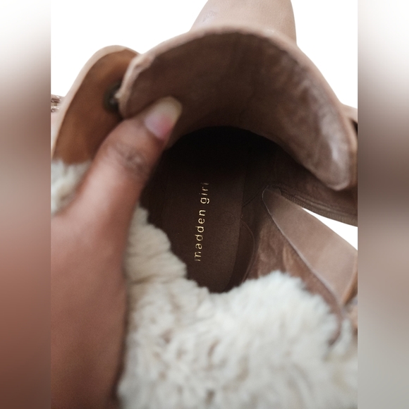 Madden Girl Women's Suede with Faux Fur Collar Boots - Picture 8 of 11